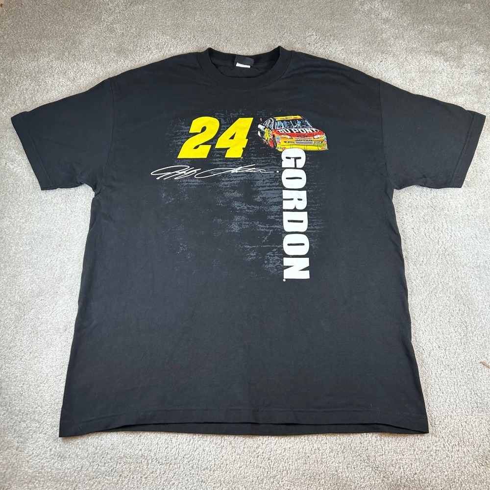 NASCAR Jeff‎ Gordon T-Shirt Mens XL Black 2010 Dupont Motorsports Hendrick #24
